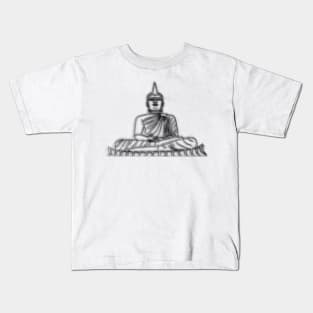 Line Drawing Thailand Buddha Illustration Kids T-Shirt